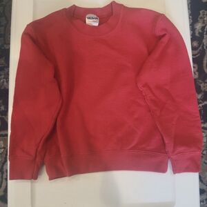 RED SWEATSHIRT GILDAN heavy partial cotton blend youth small unisex